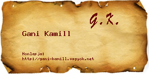 Gani Kamill névjegykártya